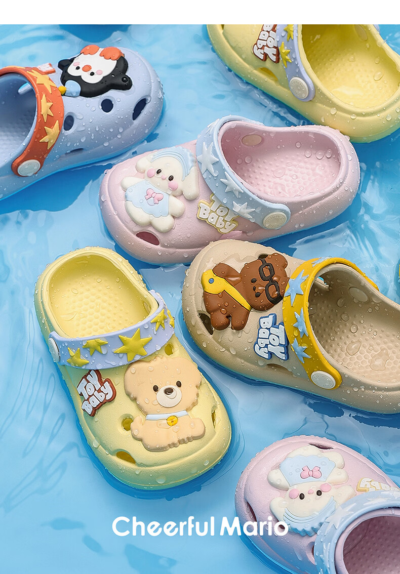Cheerful Mario Girls Baby Clog Shoes Children's Princess Sandals Summer Soft Sole Breathable 1-3 Years Toddler Boys Cool Slippers 19