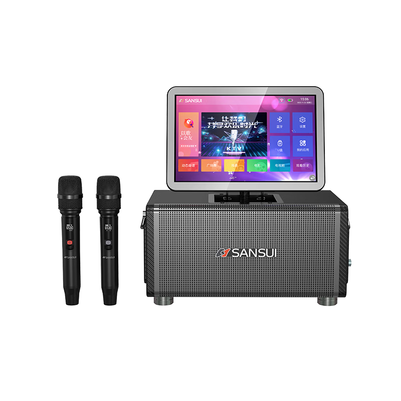 SANSUI Q8 Three-Year Membership Edition Home KTV Sound System Outdoor Portable Square Dance Bluetooth Speaker with Display Home Karaoke Machine All-in-One Instrument Speaker
