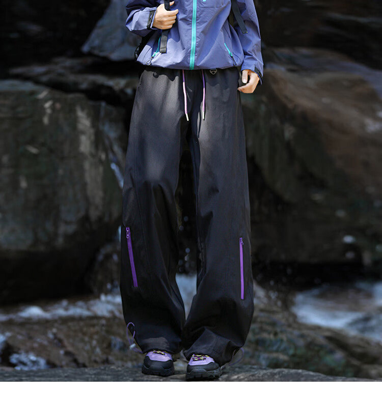 SWAMP AREA Mountain Outdoor Men's Spring Summer Functional Waterproof Lightweight Softshell Hiking Pants KS693 Black M 8