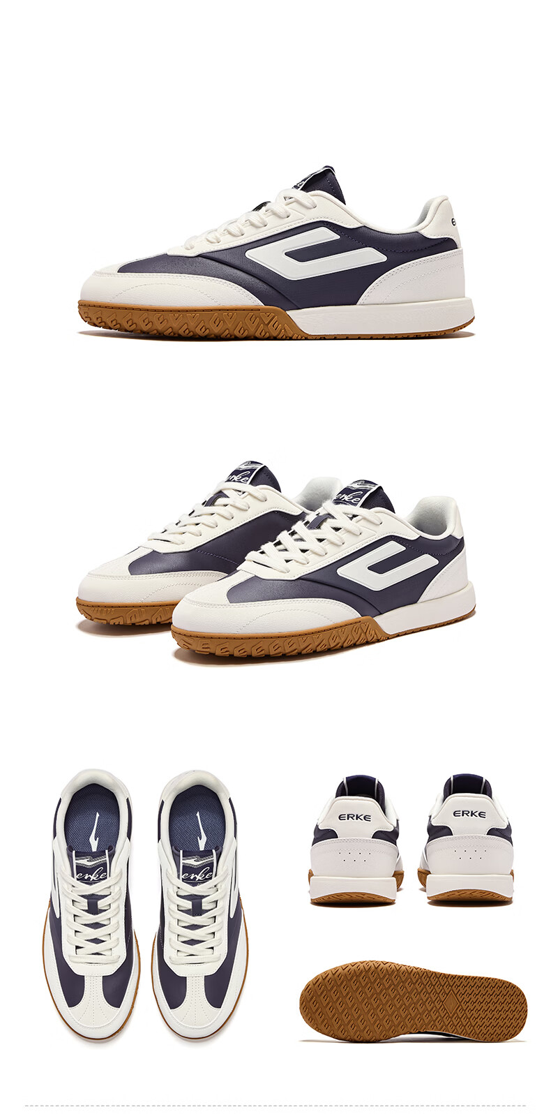 ERKE Men's Sneakers Summer 2026 New Breathable Casual Thin-Soled Trendy Sports Shoes | Nebula (Leather) 37