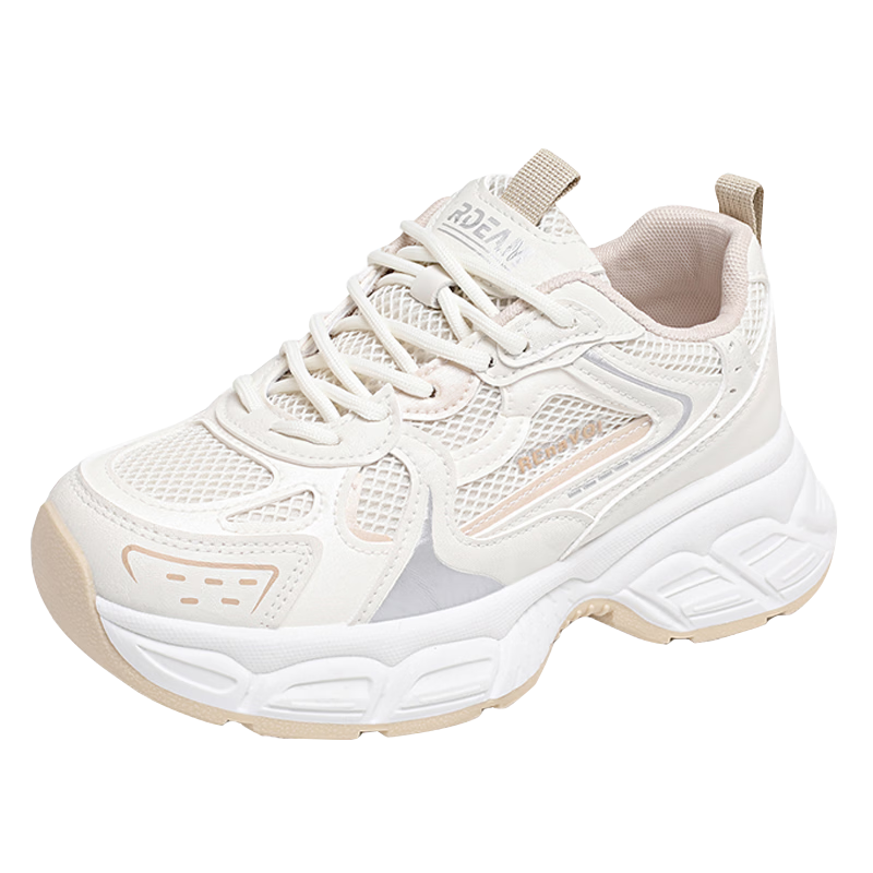 Cartelo Crocodile Thick Sole Dad Shoes Women's White Sneakers Spring Mesh Breathable Comfortable Sports Shoes 1675 Mika Size 37