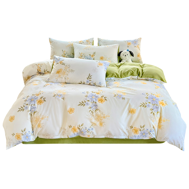 Grace 7A Antibacterial 100% Cotton Three-Piece Set Xinjiang Cotton Bedding 0.9/1.2m Bed Quilt Cover 150x200cm
