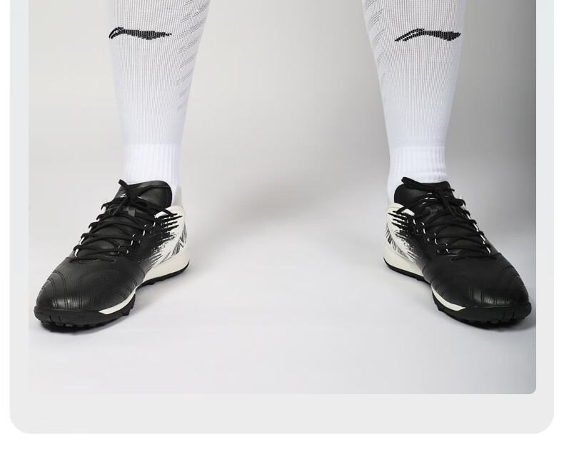 Li-Ning Football Socks Long Tube Adult Children Silicone Professional Match Anti-Slip Breathable Compression Shin Guard Sleeves Black M 24