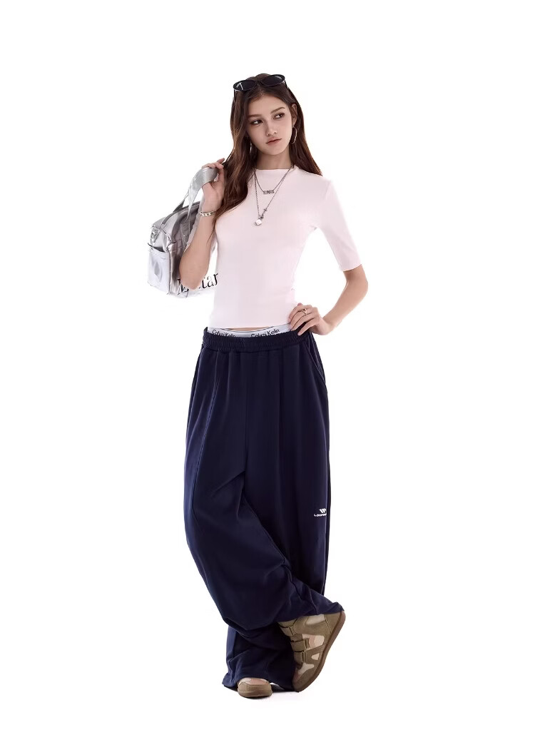 ICH MODE Women's Slim Fit Five-Point Sleeve Mid-Sleeve T-Shirt Summer Base Short Sleeve Sports Shoulder Top White S 5