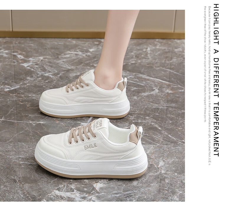 Cartelo Crocodile Casual Women's Thick Sole White Sneakers Lightweight Platform Shoes Versatile Casual Sports Shoes 1670 Mika Size 35 3