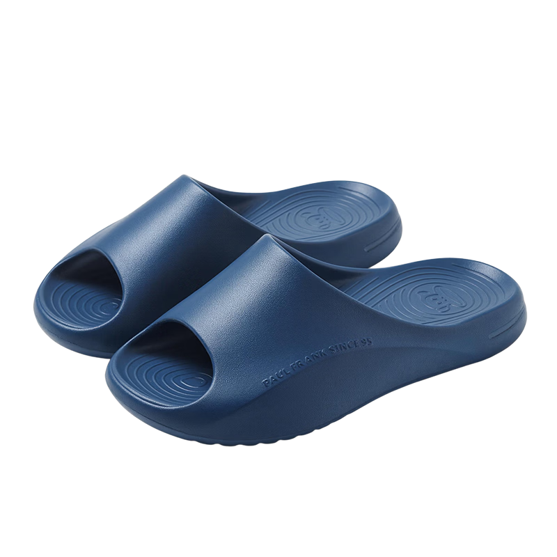 Paul Frank Unisex Lightweight Soft Elastic Indoor Home Slippers Thick Sole Bathroom Shower Sandals Dark Blue Size 40-41 PF374