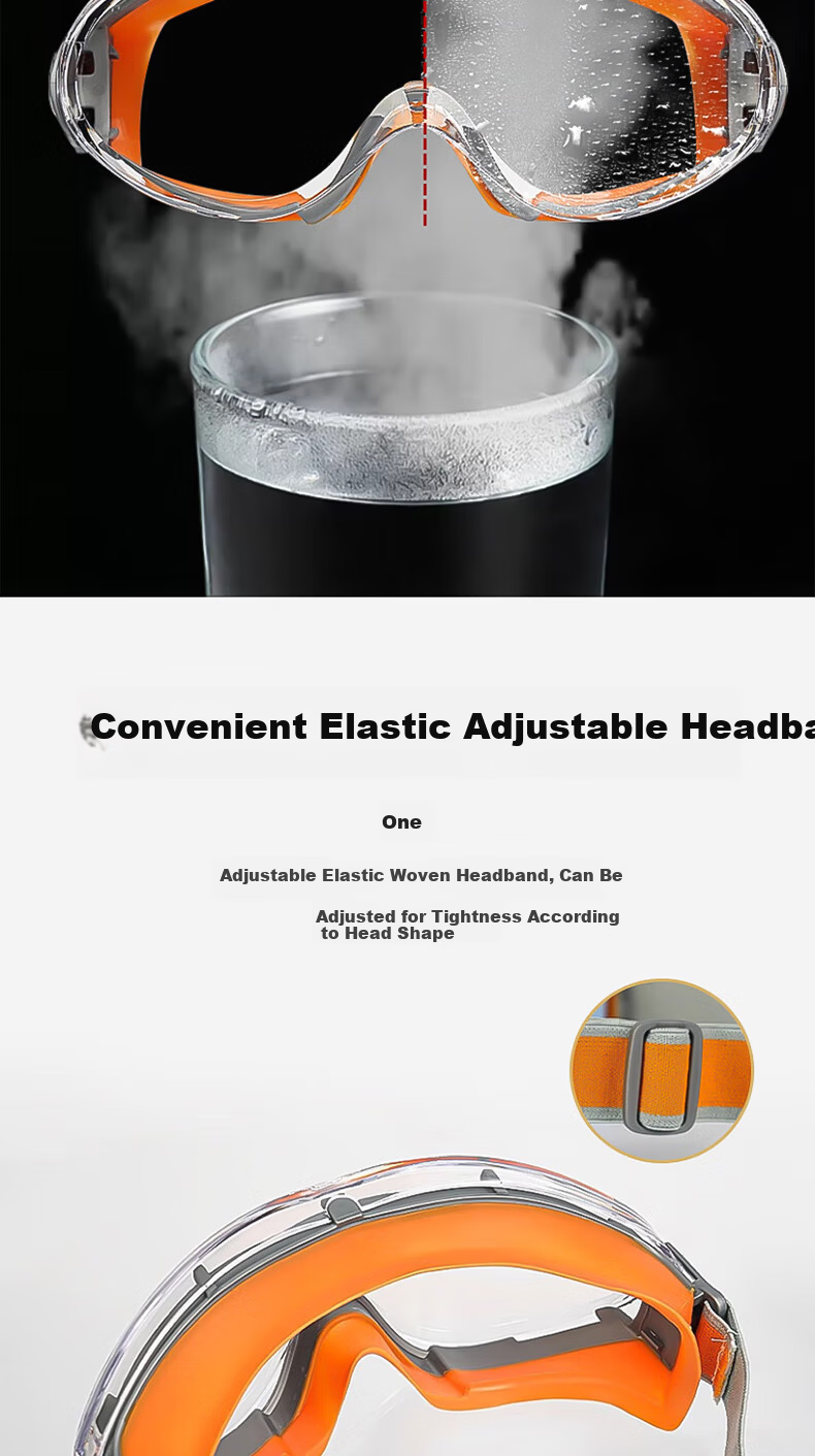 Huadun Protective Goggles Windproof Liquid Splash Dustproof Anti-Impact Scratch-Resistant HD-206 Non-Fog One Size 3
