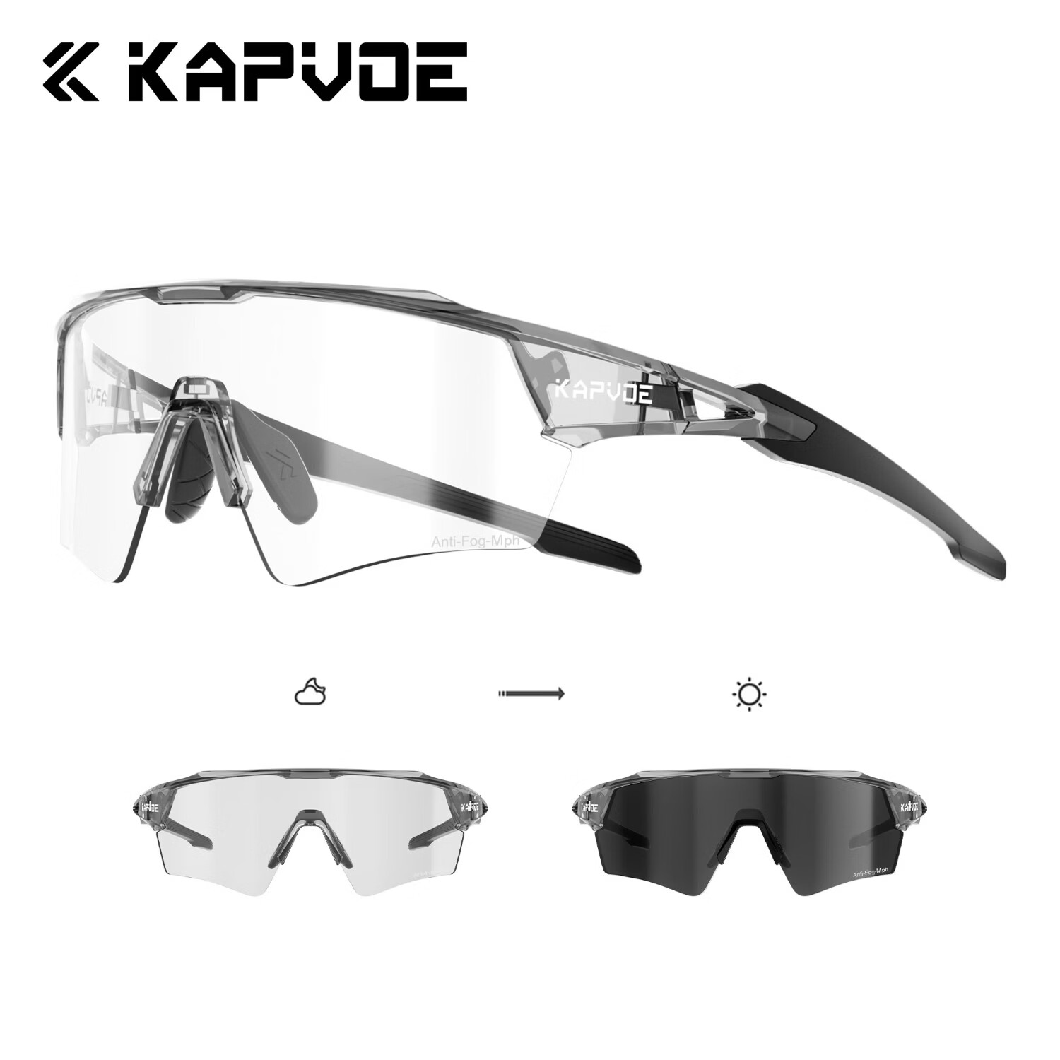 KAPVOE Dream Wings Anti-Fog Cycling Glasses UV Protection Day and Night Mountain Bike Goggles Unisex
