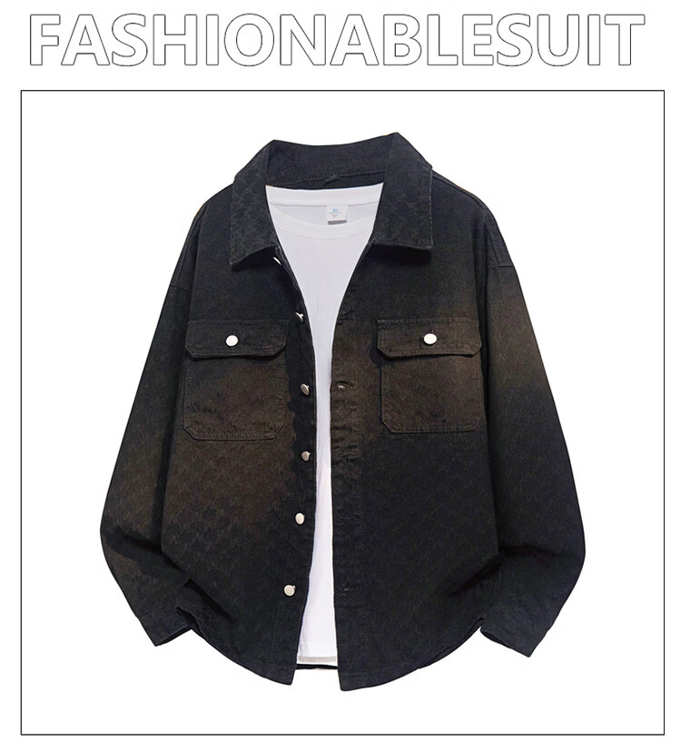 Pierre Cardin Korean Style Loose Fit Men's Summer Casual Workwear Denim Jacket Top Dark Blue XL 3