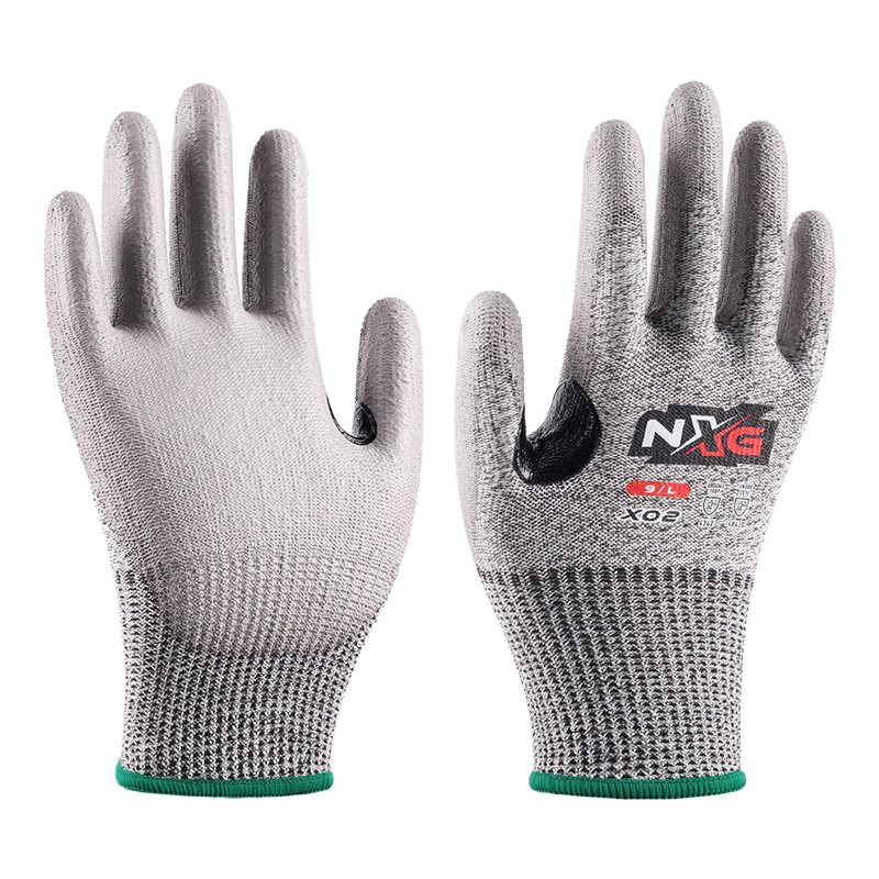 NXG Level 5 Cut-Resistant Gloves, PU Leather Kitchen Anti-Knife Cut Resistant, Non-Slip Wear-Resistant Breathable Tactical Anti-Cut, Men's Security Protective Gloves X02-L Size