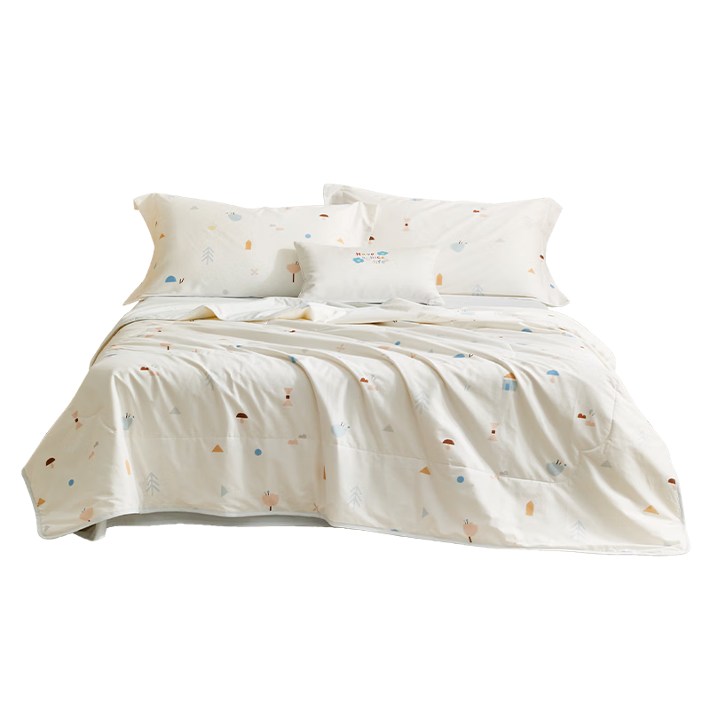Luolaikids Quilt, 100% Cotton Washable, 50% Soybean Summer Cool Comforter, Class A Antibacterial Pure Cotton Air Conditioning Blanket