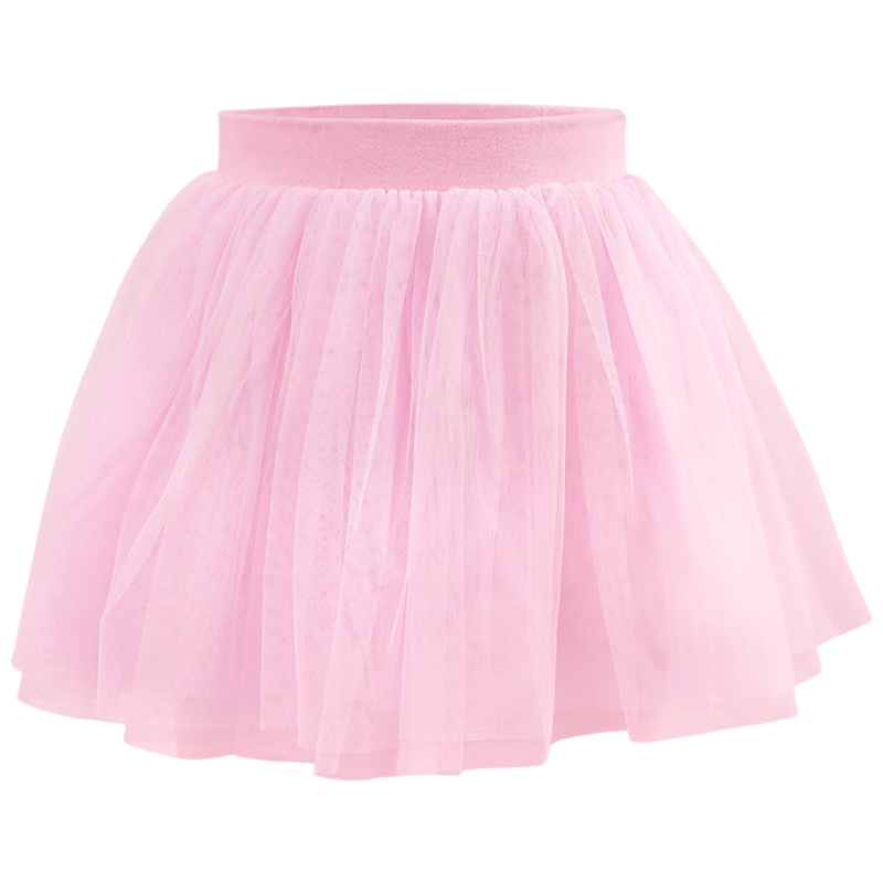 Aiwu Ge Children's Dance Skirt Short Skirt Girls White Puffy Tulle Skirt Dance Practice Performance Pink Size L