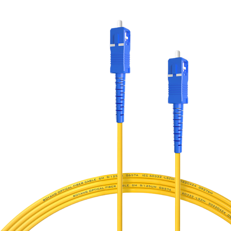 Z-TEK Telecom Grade Fiber Optic Patch Cord SC-SC Single Mode Simplex Tail Fiber Flame Retardant Low Smoke Halogen-Free Fiber Optic Cable 2m ZY-SCSC02