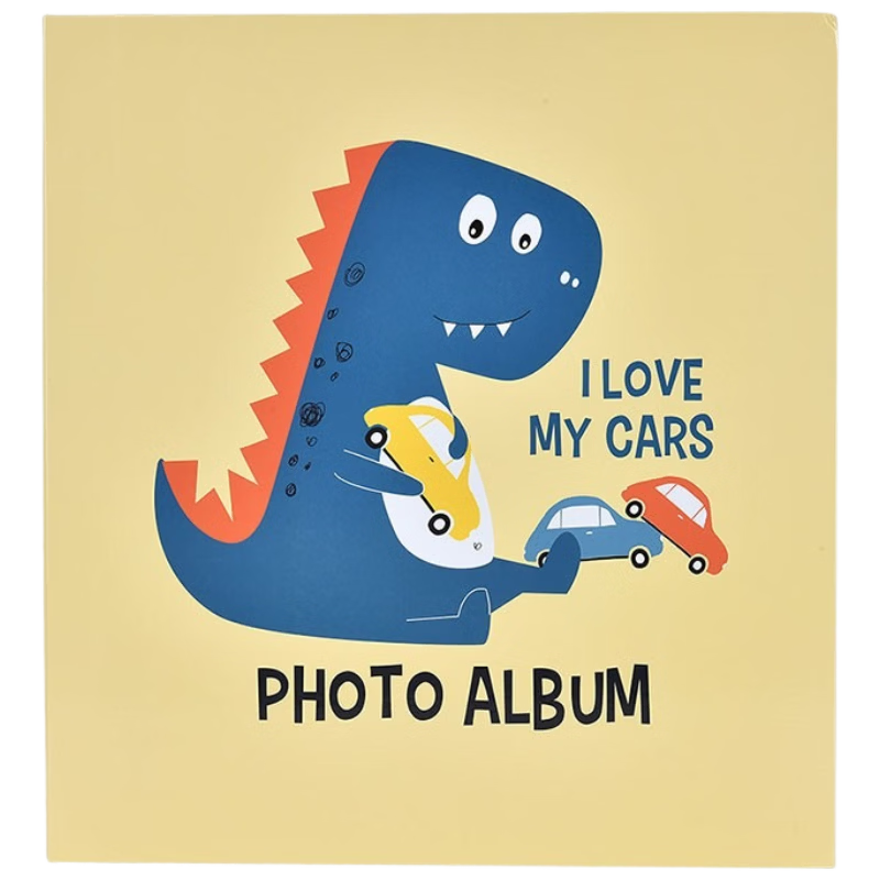 Nakabayashi NBPK500-GS6-1 Dinosaur Large Capacity 500-Photo 6-Inch Insert Pocket Photo Album Family Memory Scrapbook Plastic Sleeve Compatible