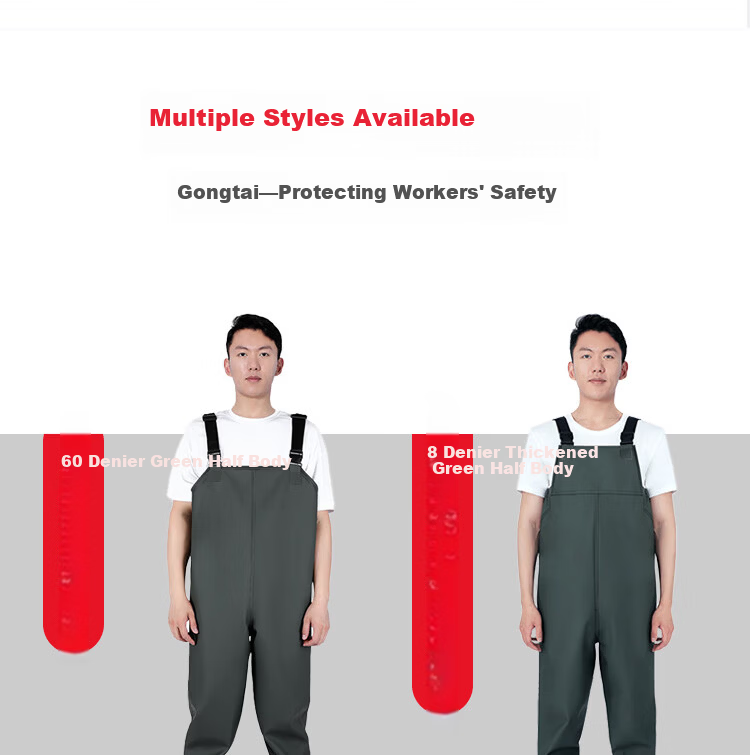 Gongtai Waterproof Fishing Pants Half-Length Rain Pants Unisex Waterproof Overalls Green Half-Length Size 44 11