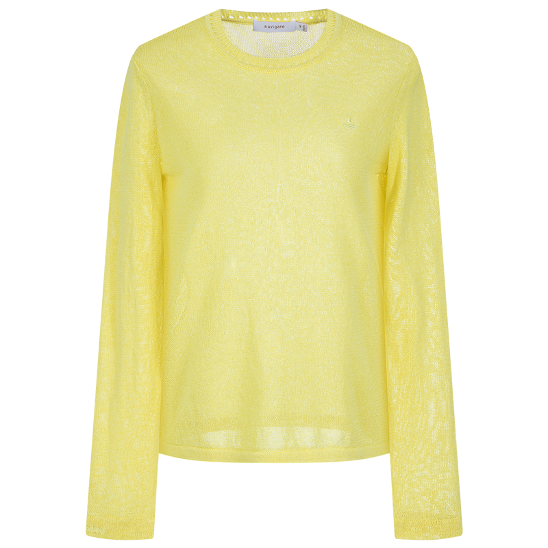 Navigare Fashion Week Same Style Small Sailboat 26 New Women's Lightweight Knit Round Neck Hollow Out Sweater Top 2314006501