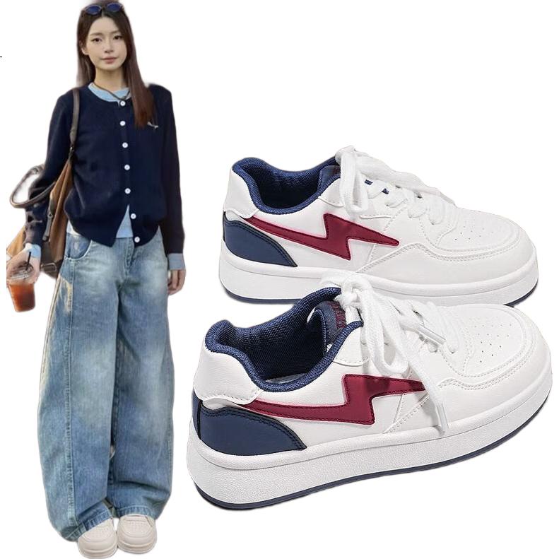 Кроссовки HUANQIU Lightning White Shoes, женские, весна-осень, модные, повседневные, низкие, белые, размер 37