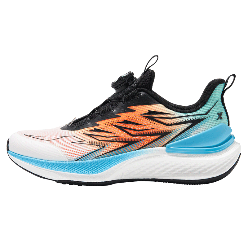 XTEP Youth Rapid Boys' Technology Lightweight High Rebound Sports Running Shoes Black/Clear Blue 36