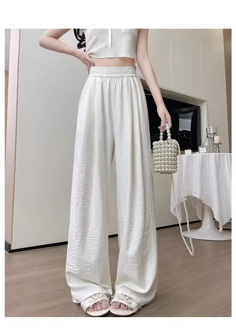 Xiang Yi Lover [JD Direct Purchase] Women's Casual Pants Summer Thin New Straight-leg Milk Fabric High Waist Draped Wide-leg Pants 2