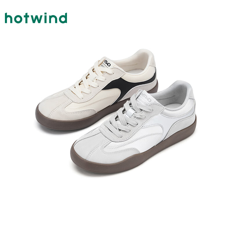 Hotwind Silver German Shepherd Shoes Women's 2026 Spring New Versatile Flat Casual Lightweight Soft Sole Shoes