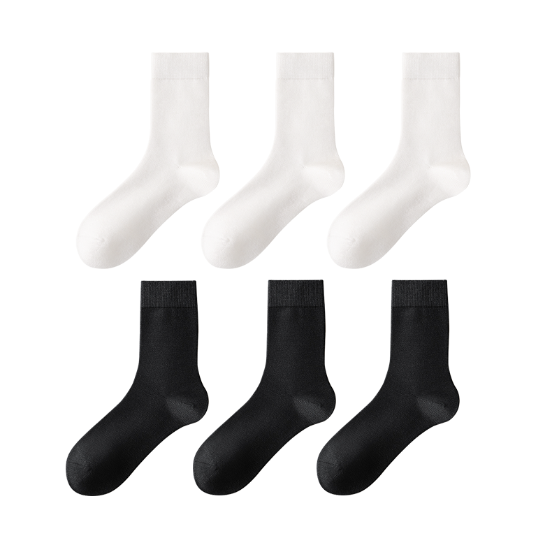 Beianshi 10A Disposable Women's Socks Sweat-Absorbing Breathable Travel Compression No-Wash Daily Socks Cream White 3 Pairs Pack