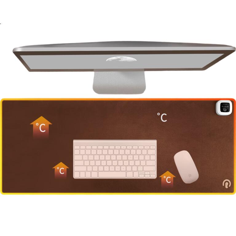 Rantopad HOT Heating Mouse Pad, коврик для мыши с подогревом, электрический, большой, из искусственной кожи, темно-серый