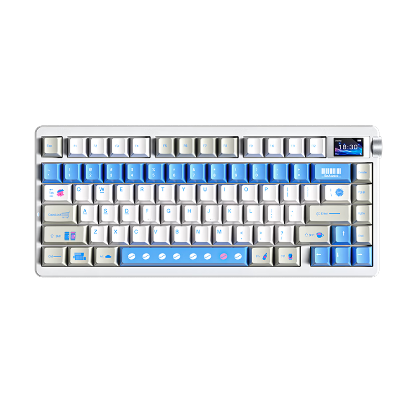 AULA Nova75 Gasket Structure 80-Key Hot-Swappable Mechanical Keyboard Customizable Tri-Mode Wireless Wired Bluetooth Gaming Office Silent Blue Jade Switch