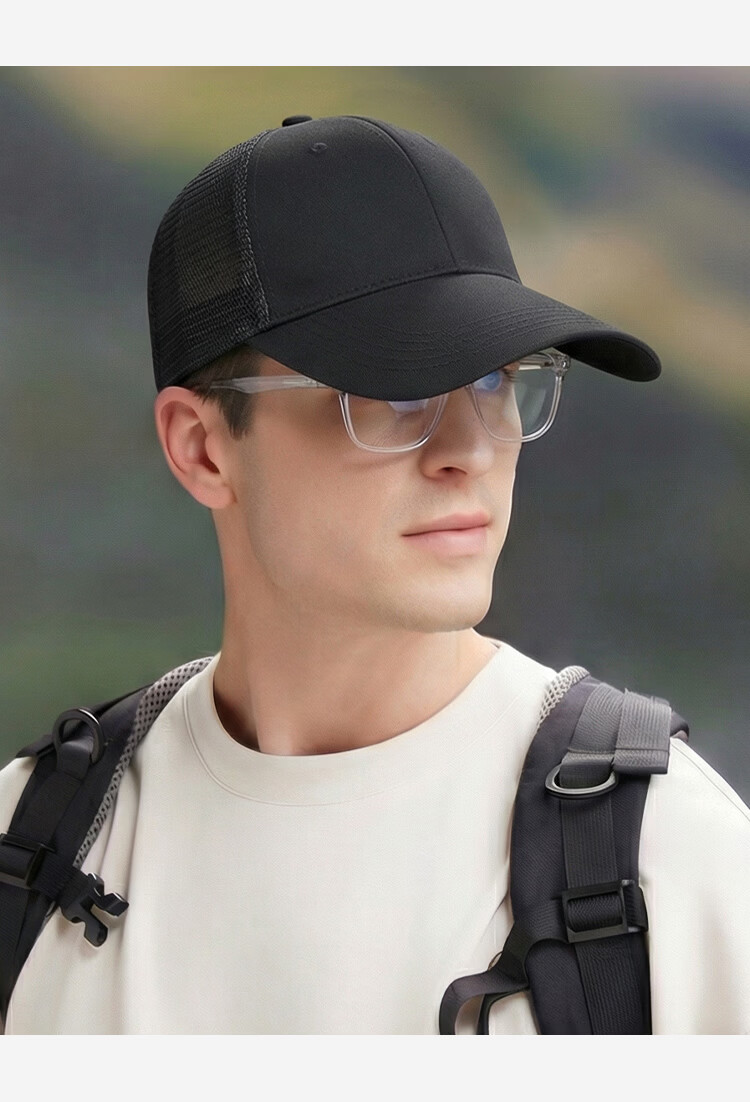 JEEP Men's Summer Quick-Dry Extended Brim Baseball Cap Women's Water-Repellent Duckbill Breathable Mesh Sunshade Hat 7