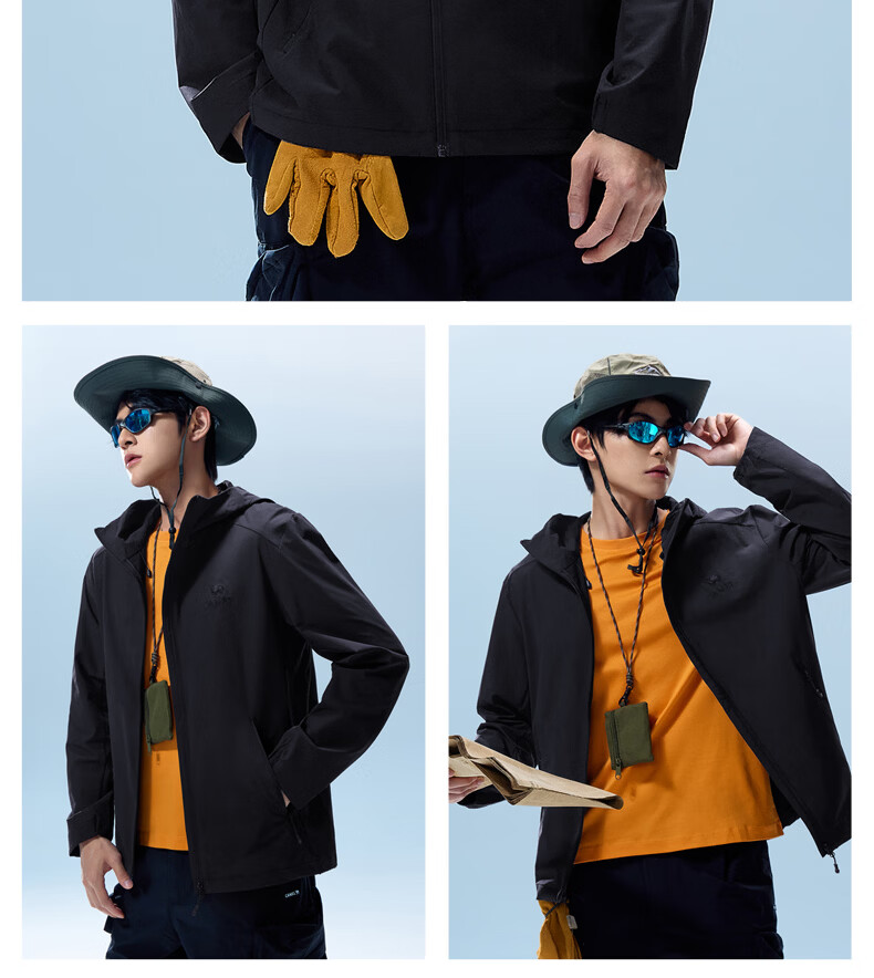 Camel Men's Spring Autumn Outdoor Sports Windproof Water-Repellent Softshell Jacket M16BA6V022 36