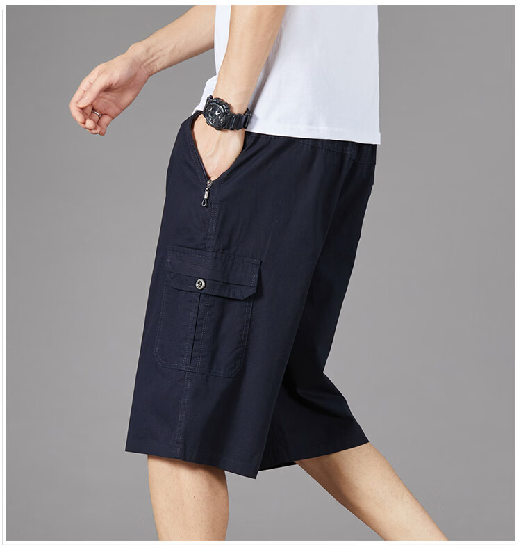 RED DRAGONFLY Men's Summer Fashion Simple Cotton Comfortable Breathable Versatile Seven-Point Sports Cargo Shorts 30