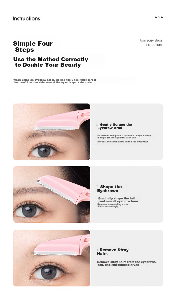 Yefili Two-Pack Eyebrow Razors with Safety Protective Net, Skin-Friendly, Suitable for Men and Women, Beginner-Friendly Eyebrow Shaping and Hair Removal Knife 8