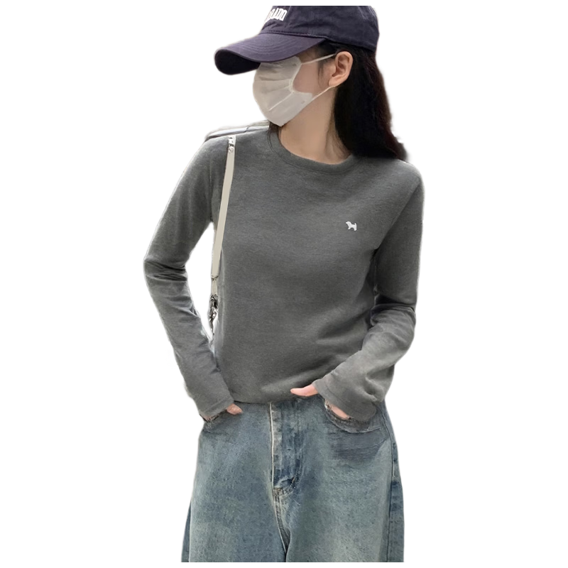 TonLion 2025 Autumn Women's Long Sleeve T-Shirt with Left Chest Embroidery