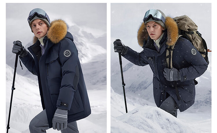 Bosideng 90% Down Jacket Unisex Couple Fashion Thickened Goose Down Large Fur Collar Mall Style Coat 12