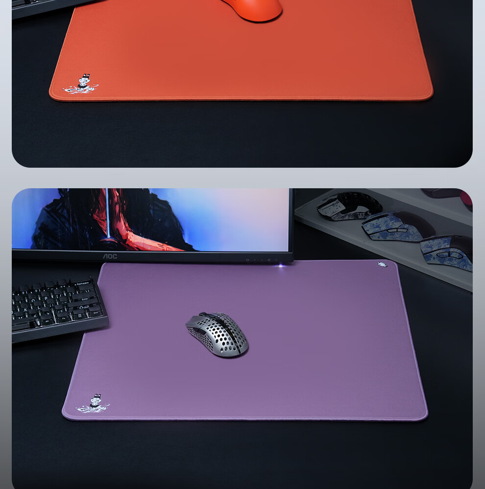 Zhenhuo FPS Gaming Mouse Pad Solid Color Large Competitive Gaming Mat Blue 490x420mm Ultra-Low Edge Locking Rubber Base (L) 22