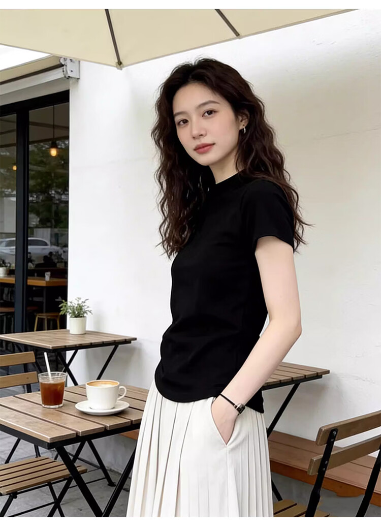 Woodpecker Women's Short Sleeve T-Shirt Spring Summer 2026 New Round Neck Slim Fit Top Ancola Red XL 1