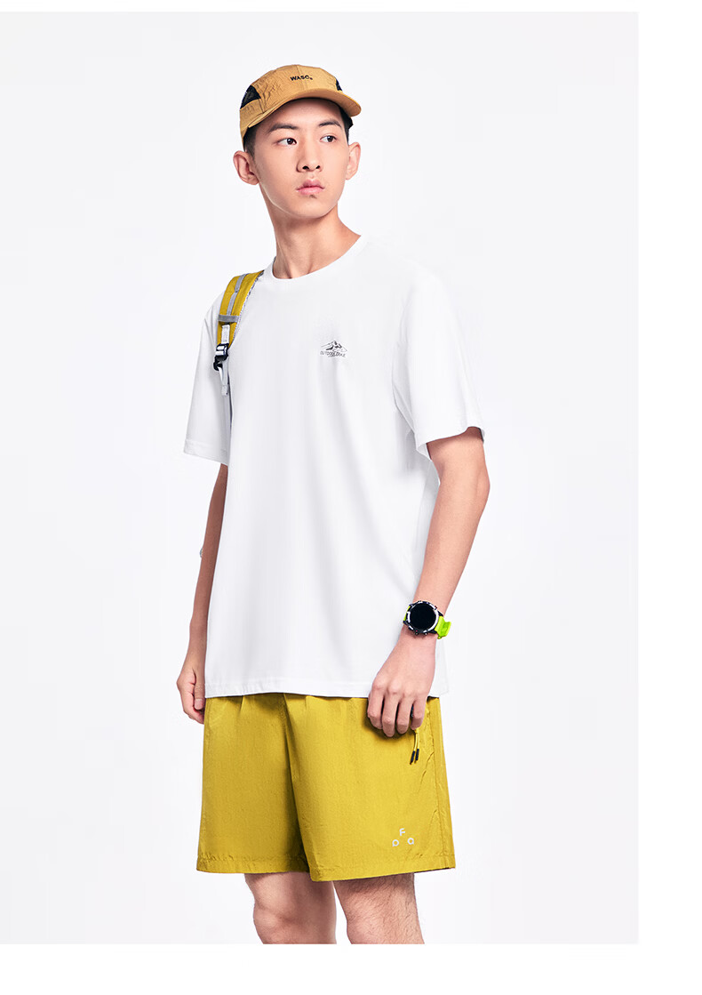 Erke Antibacterial Men's Sports Short Sleeve T-Shirt Summer New Solid Color Crew Neck Running Casual Base Layer Tee 13