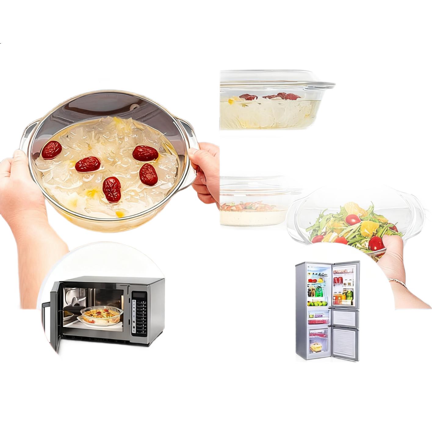 Стеклянная миска с крышкой