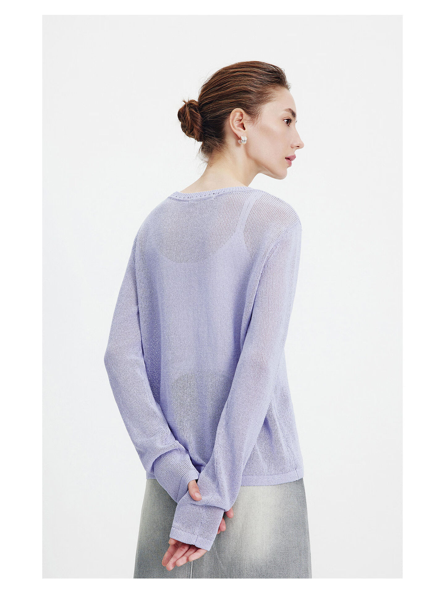 Navigare Fashion Week Same Style Small Sailboat 26 New Women's Lightweight Knit Round Neck Hollow Out Sweater Top 2314006501 52