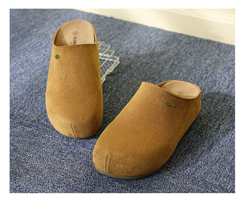 HUANQIU Men's New Retro Birkenstock Style Casual Flat Closed-Toe Slip-On Shoes 18