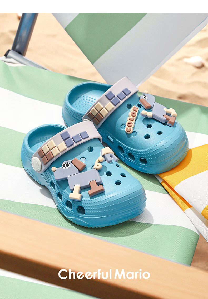 Cheerful Mario Baby Slippers Summer New Children's Home Breathable Bath Toddler Boys Girls Closed-Toe Beach Clogs 26