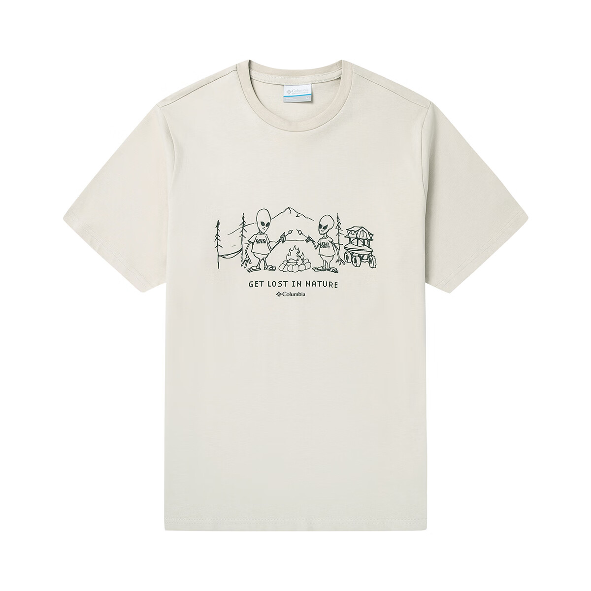 Columbia Men's Graphic Print Crew Neck Outdoor Sports Short Sleeve AE2306-278 XL White