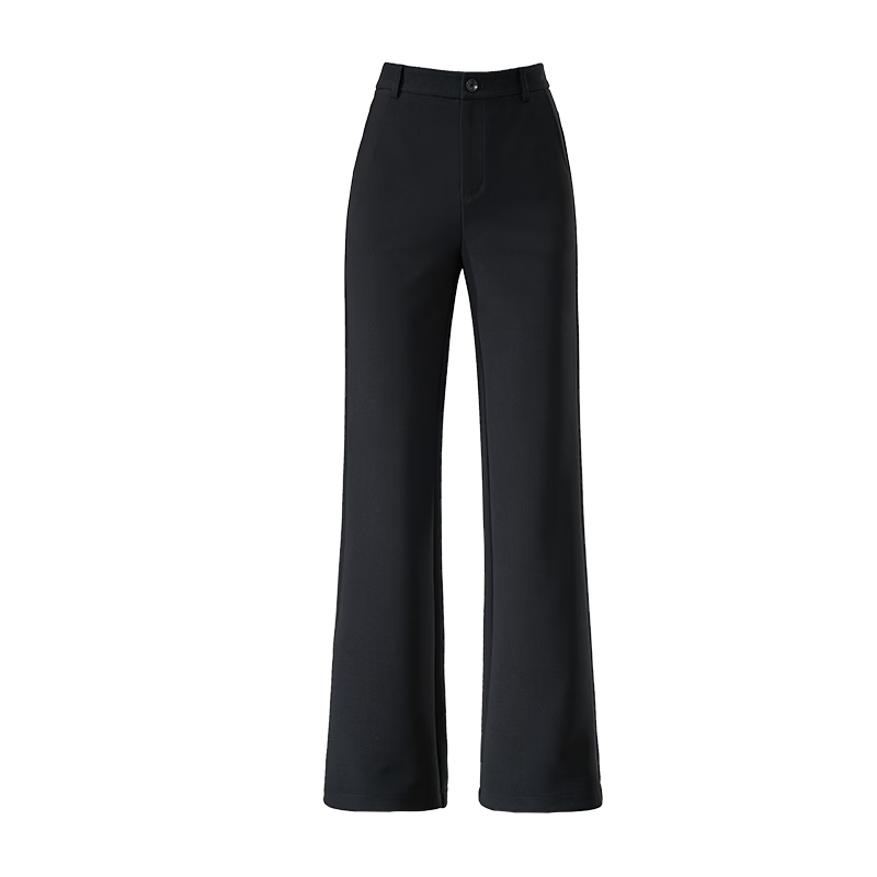 ESE-Y Women's Straight Leg Suit Pants 2026 Spring New High Waist Stretch Commuter Professional Slim Wide Leg Pants Black 26S