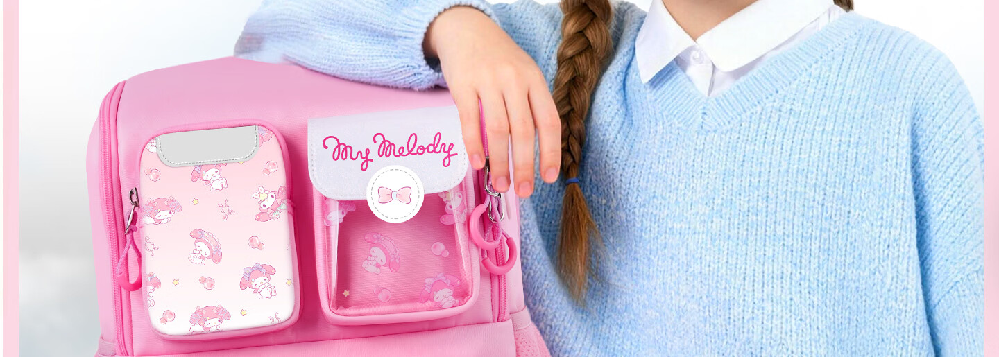 Herder Kuromi Elementary School Backpack for Girls 2026 New Lightweight Ergonomic Spine Protection Kids Shoulder Bag for Grades 1-3 20