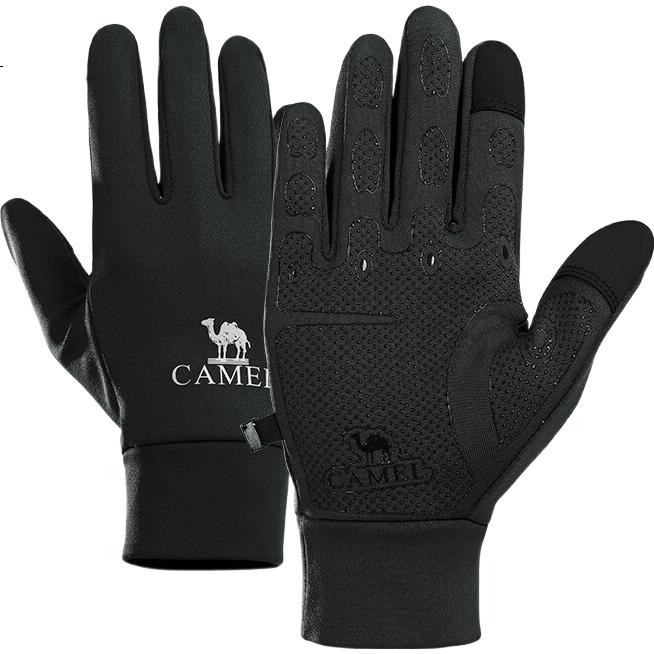 CAMEL Touchscreen Gloves Spring Autumn Running Cycling Warm Outdoor Sports Gloves Winter 1T32264472 Ink Black Size S