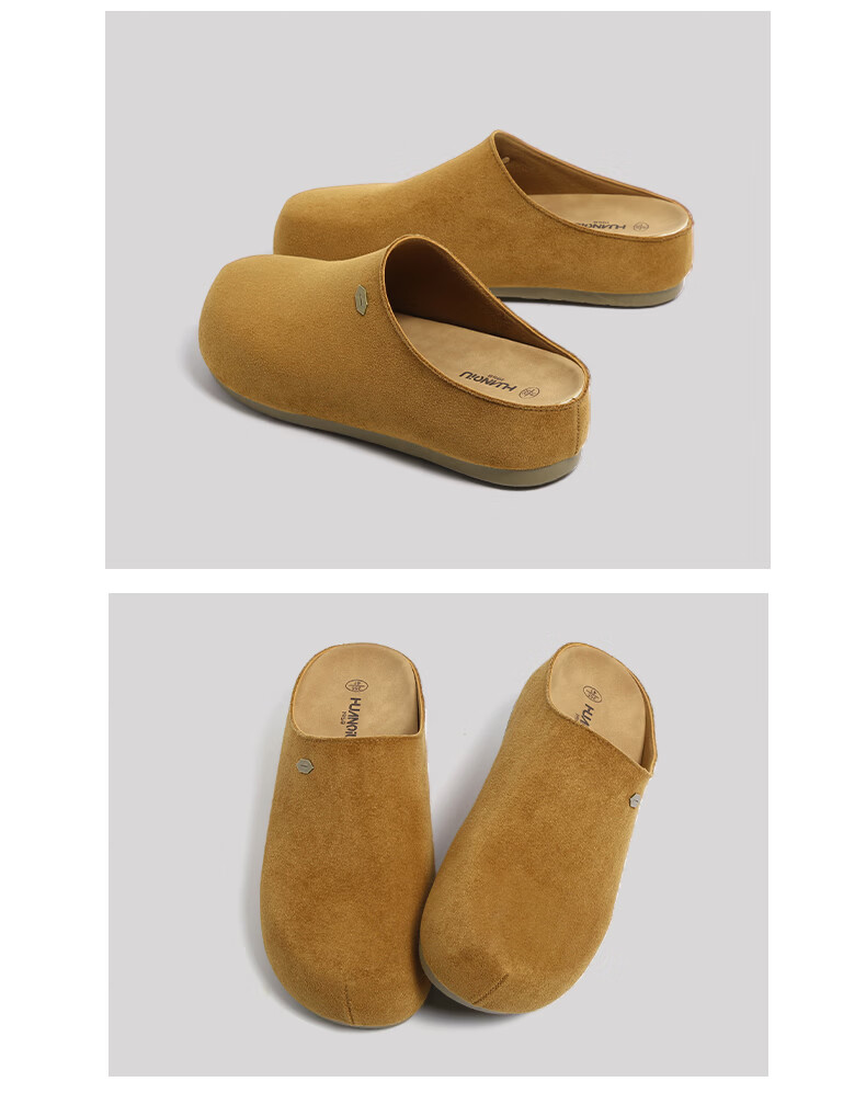 HUANQIU Men's New Retro Birkenstock Style Casual Flat Closed-Toe Slip-On Shoes 12