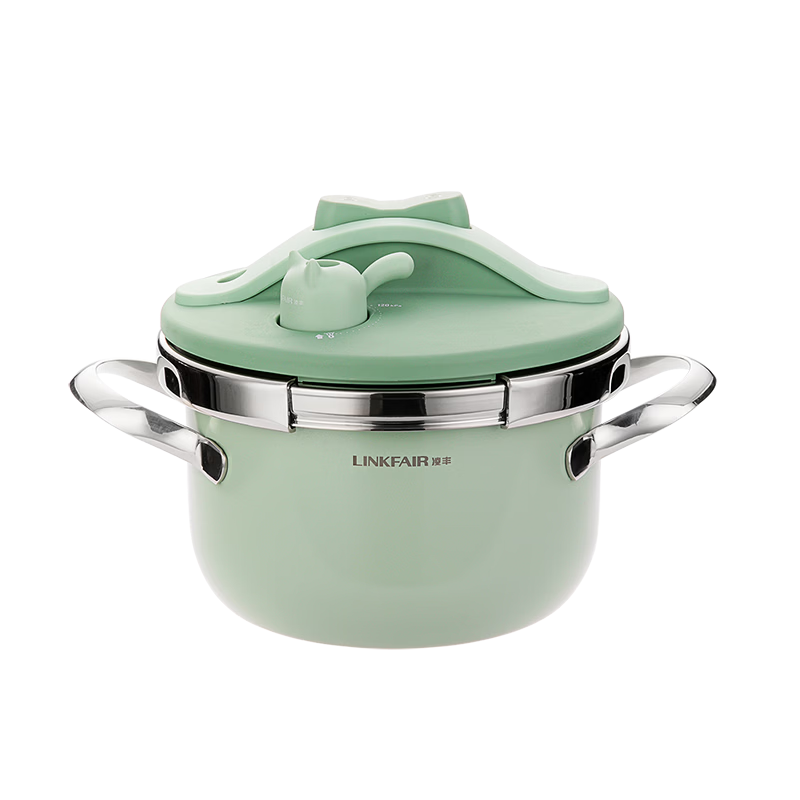 LINKFAIR Dingdang Mini Pressure Cooker Small Household Explosion-Proof One-Touch Open Close 1-2 Person Mini Pressure Cooker Compatible with Gas and Induction Cookers