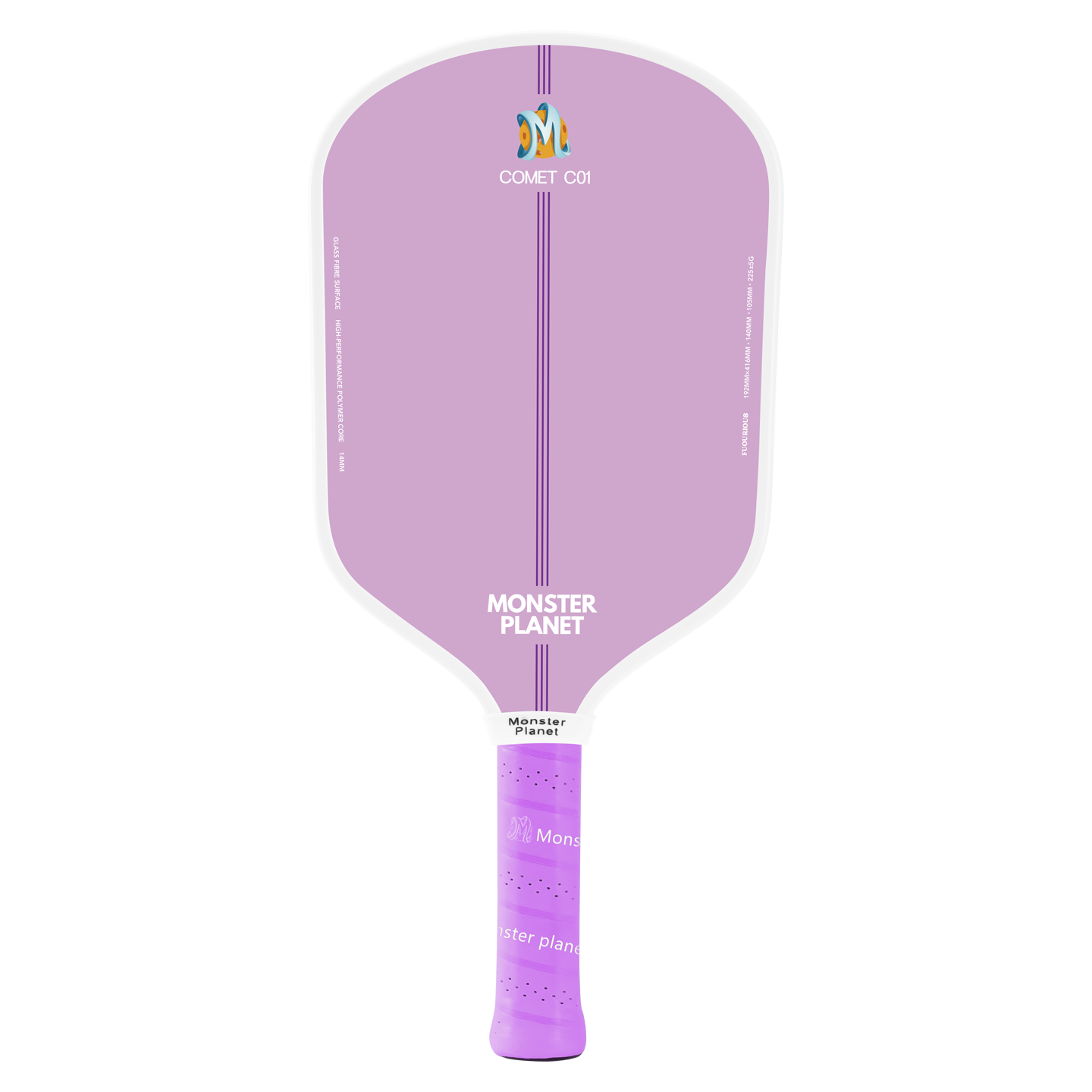 Monsterplanet Pickleball Paddle 16mm Carbon Fiber Tournament-Grade Saturn Upgraded Set S03S