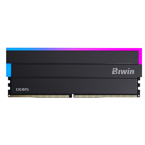 BIWIN 16GB DDR5 6000MHz Desktop Memory Module Timewalker DW100 RGB LED Strip (C28) Black AI PC Accessories