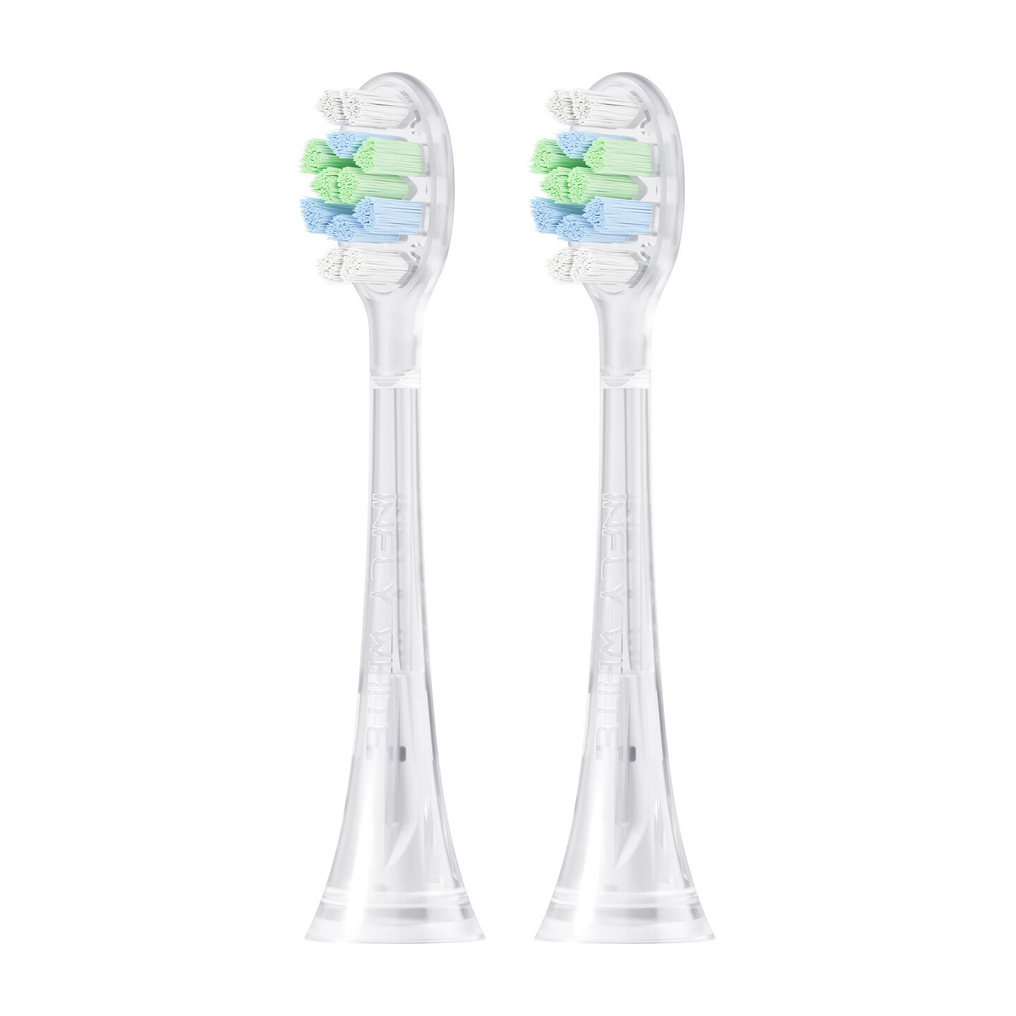 Infly T32/T34 Series Electric Toothbrush Heads - Transparent Bright White Type - Pack of 2