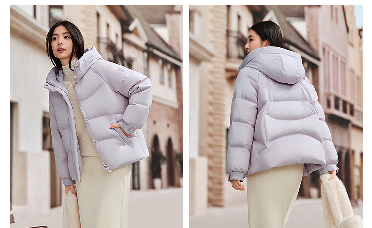 BOSIDENG Women's Winter Down Jacket Fashion Casual Thickened Hooded Coat B250245202 12